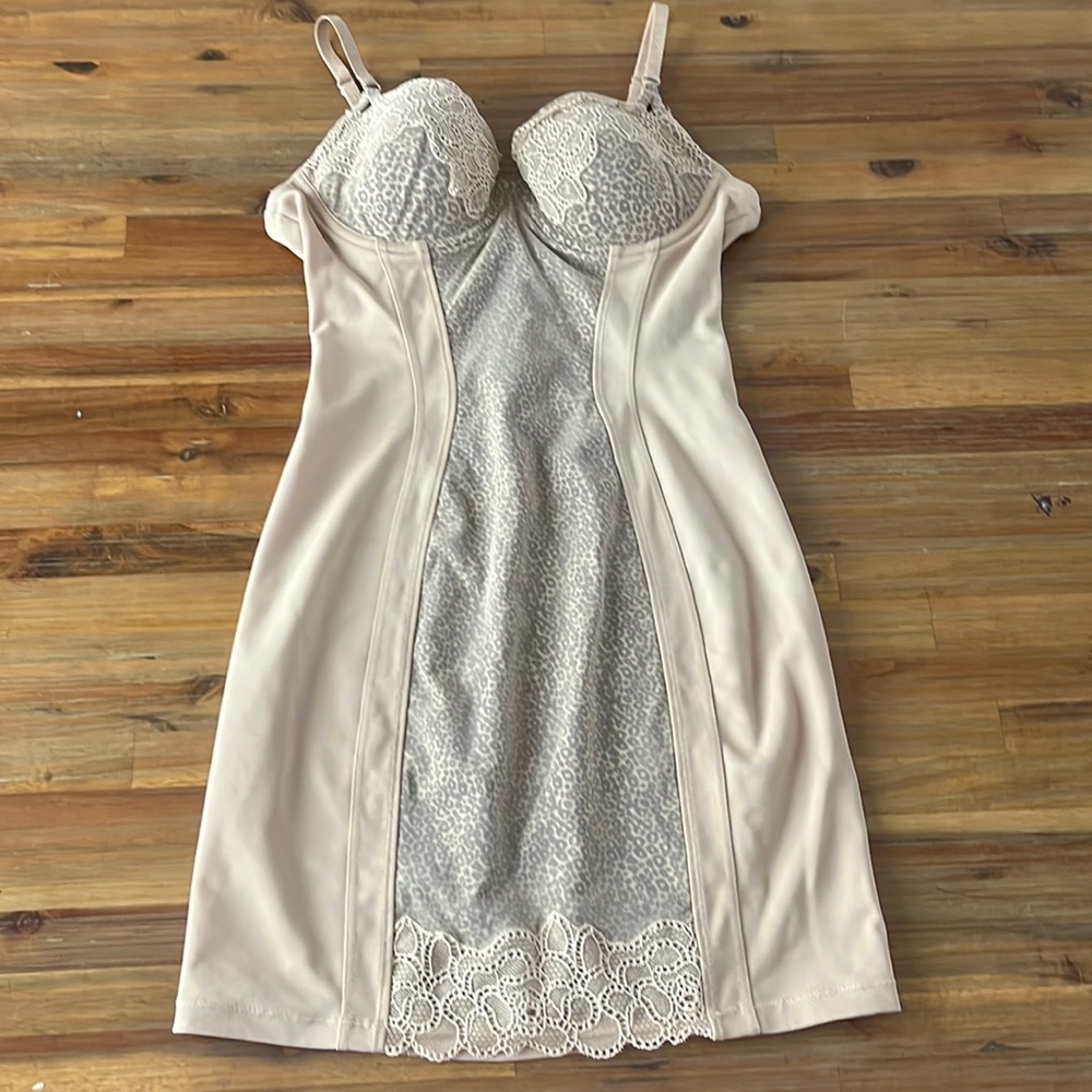 Never Worn DKNY Leopard Accent Body Shaper Slip Cream 34B